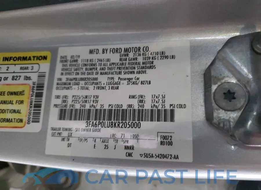 3FA6P0LU8KR205000# 12