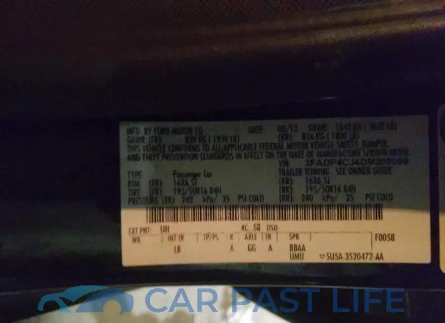 3FADP4CJ4DM208089# 12