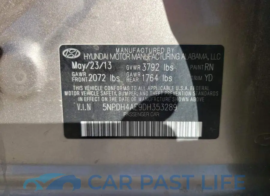 5NPDH4AE9DH353289# 10