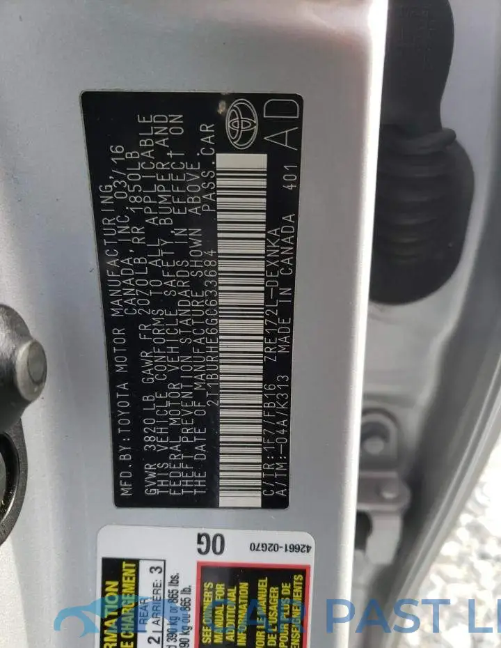 2T1BURHE6GC633684# 12