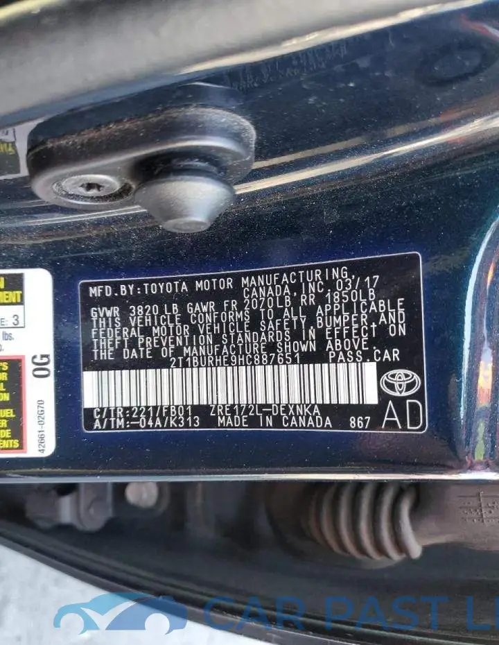 2T1BURHE9HC887651# 12