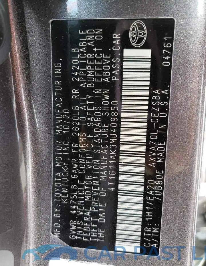4T1G11AK3MU409850# 12
