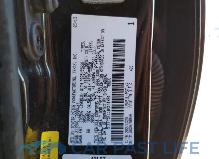 5TFFY5F11DX141804# 13