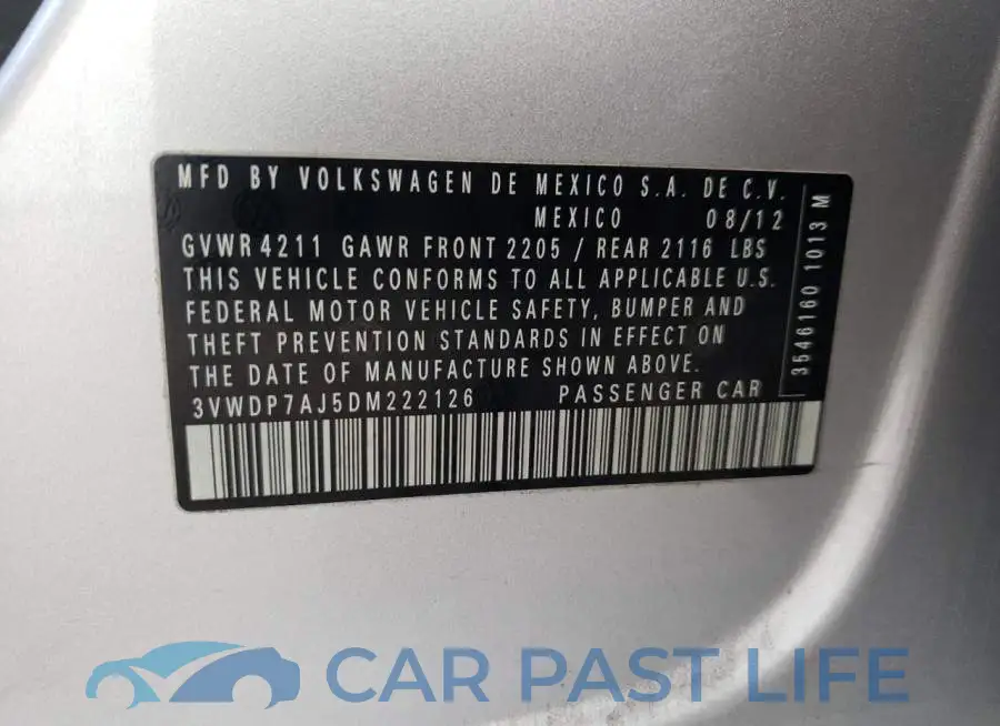 3VWDP7AJ5DM222126# 10