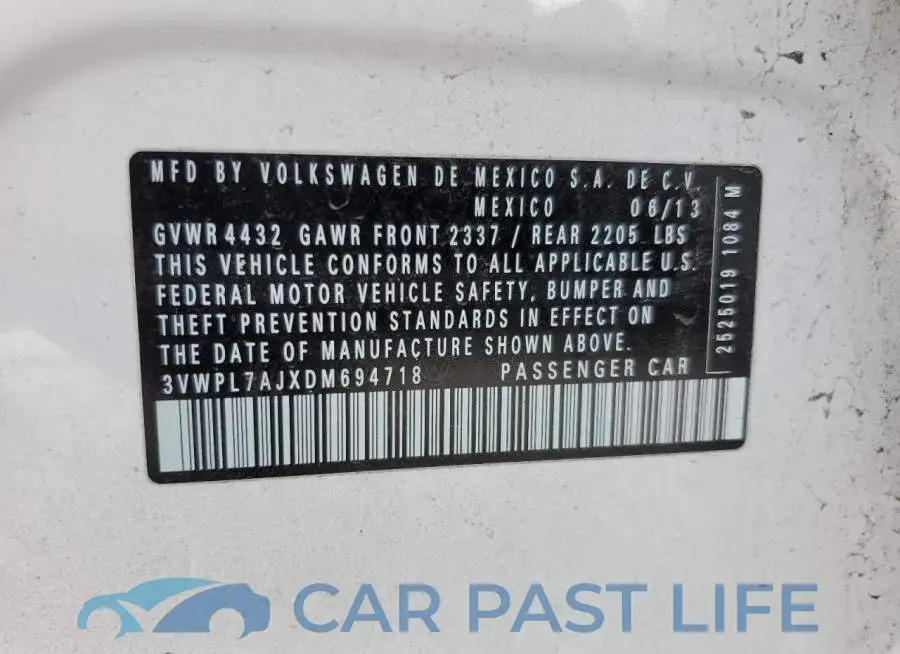 3VWPL7AJXDM694718# 10