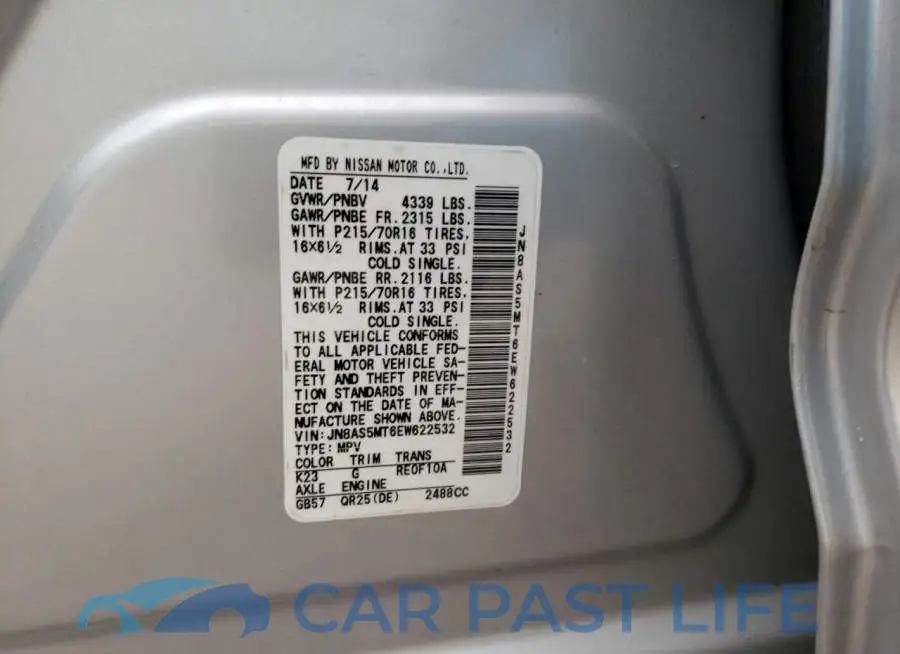JN8AS5MT6EW622532# 12