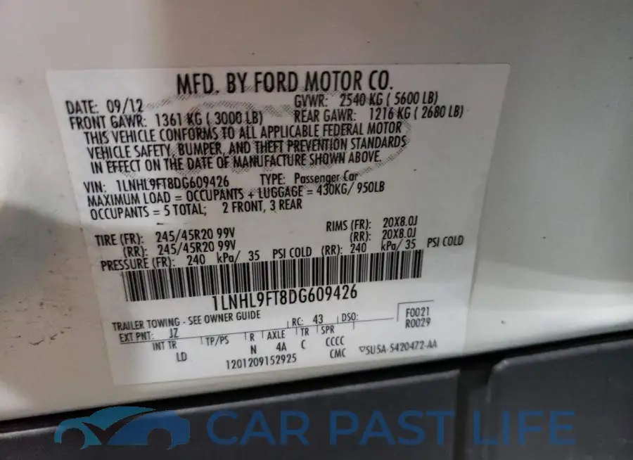 1LNHL9FT8DG609426# 10