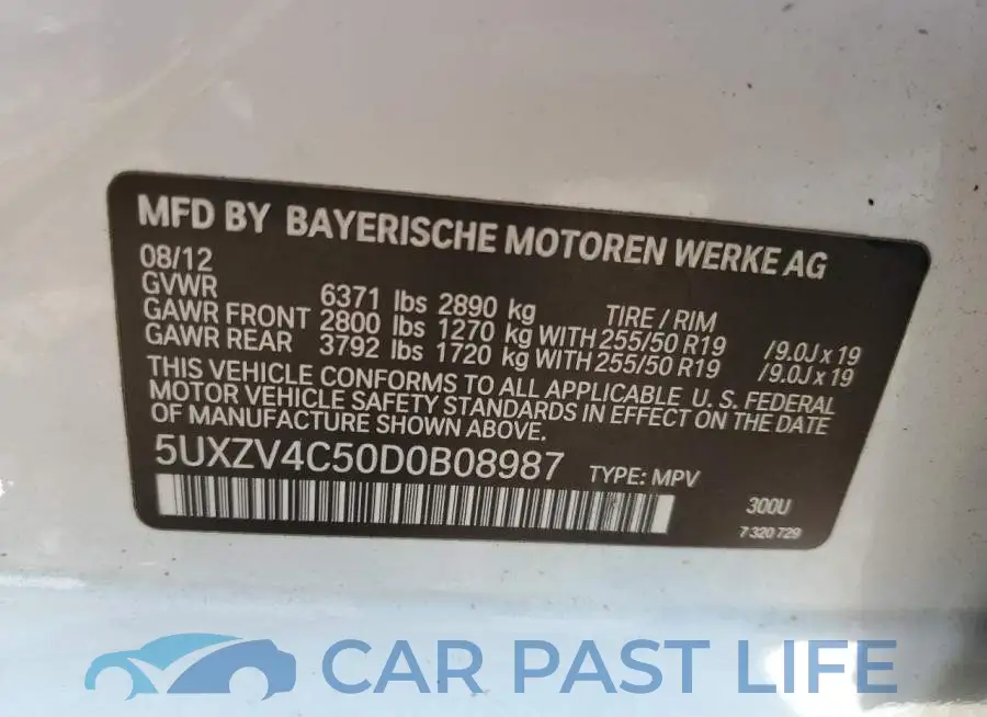 5UXZV4C50D0B08987# 13