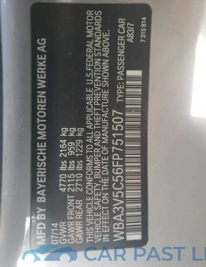 WBA3V5C56FP751507# 10
