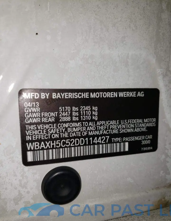 WBAXH5C52DD114427# 13