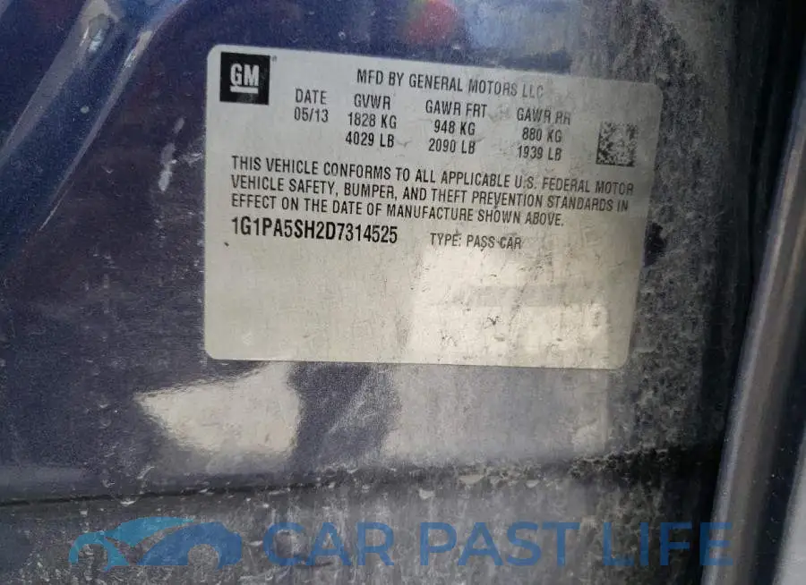 1G1PA5SH2D7314525# 12