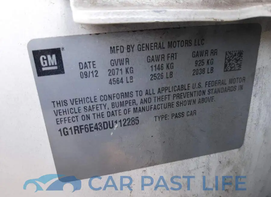 1G1RF6E43DU112285# 12