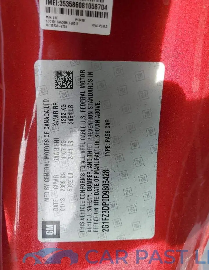 2G1FZ3DP0D9805428# 13