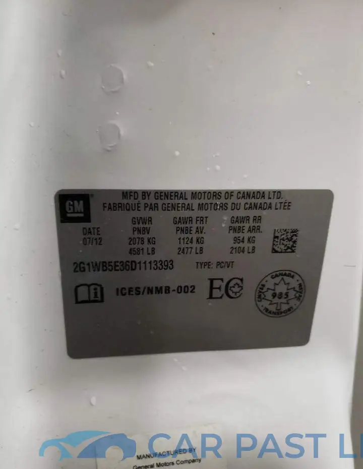 2G1WG5E30D1240819# 10