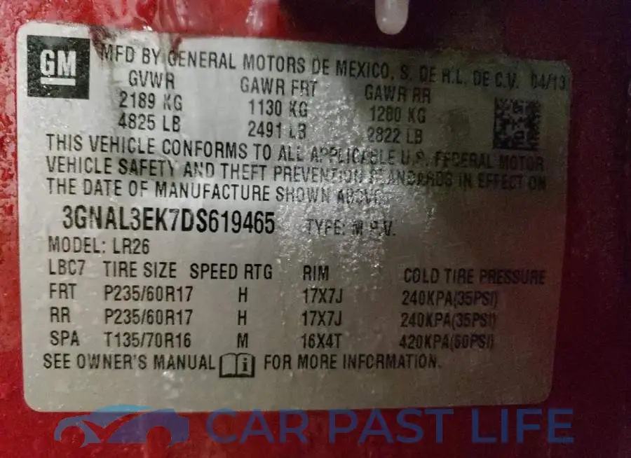 3GNAL3EK7DS619465# 13