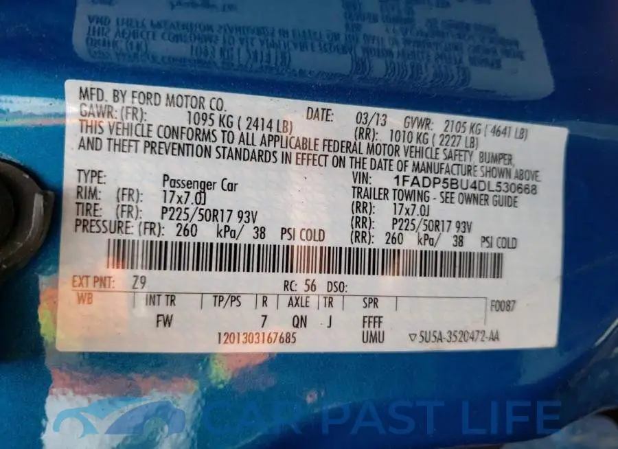 1FADP5BU4DL530668# 10