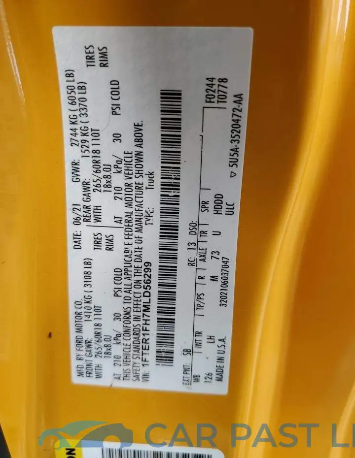 1FTER1FH7MLD56299# 10