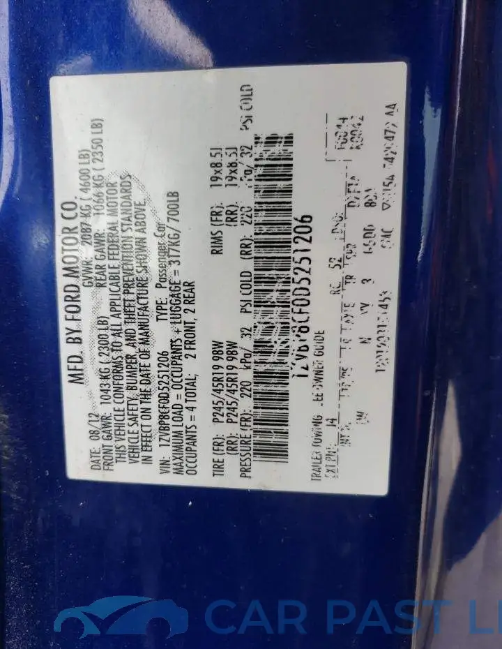1ZVBP8CF0D5251206# 12