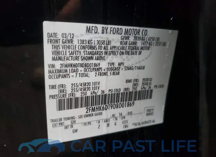 2FMHK6DT9DBD01869# 10