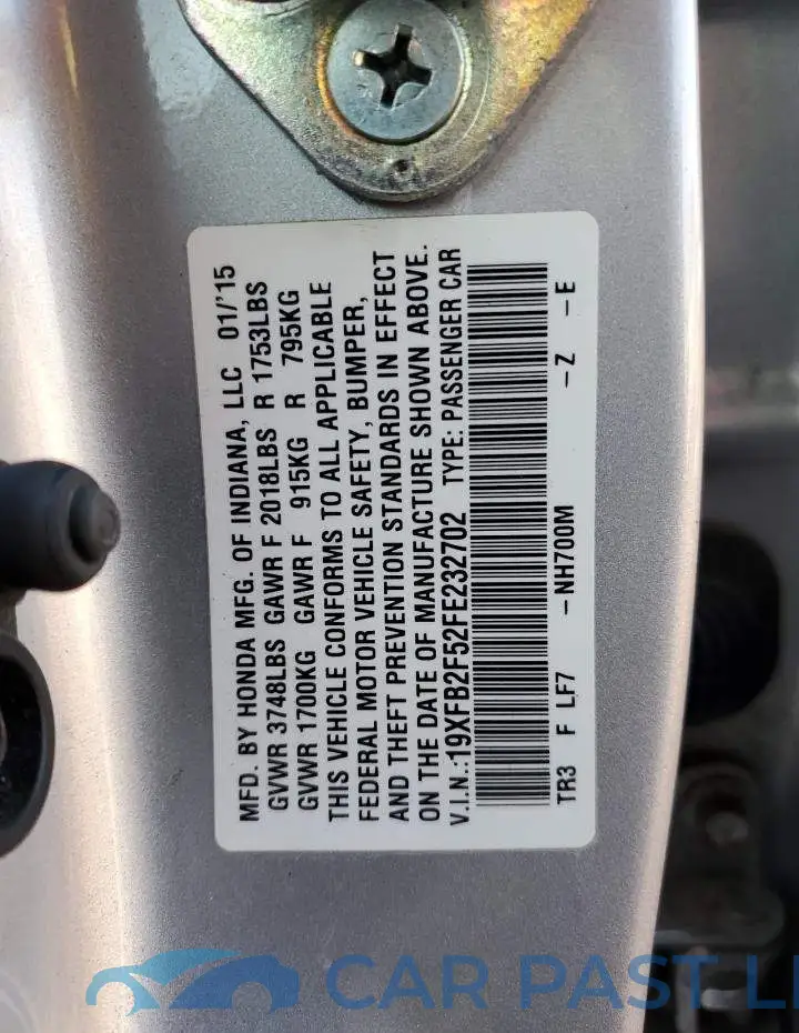 19XFB2F52FE232702# 12