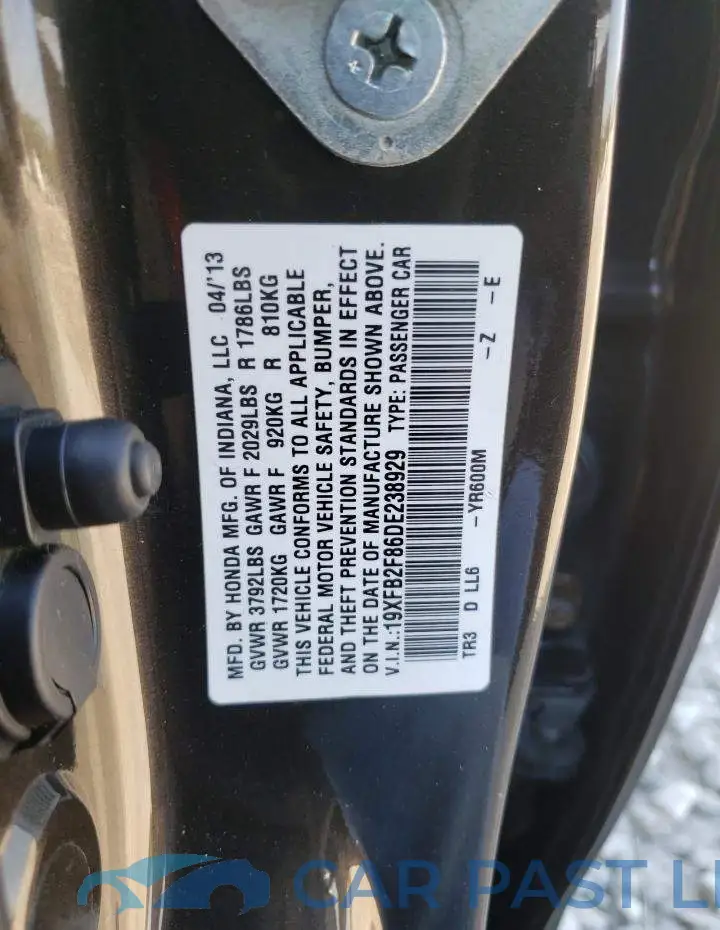 19XFB2F86DE238929# 10