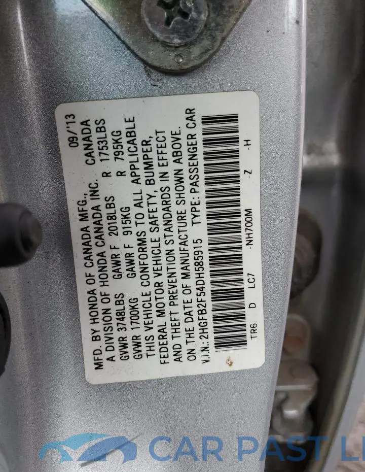 2HGFB2F54DH585915# 12