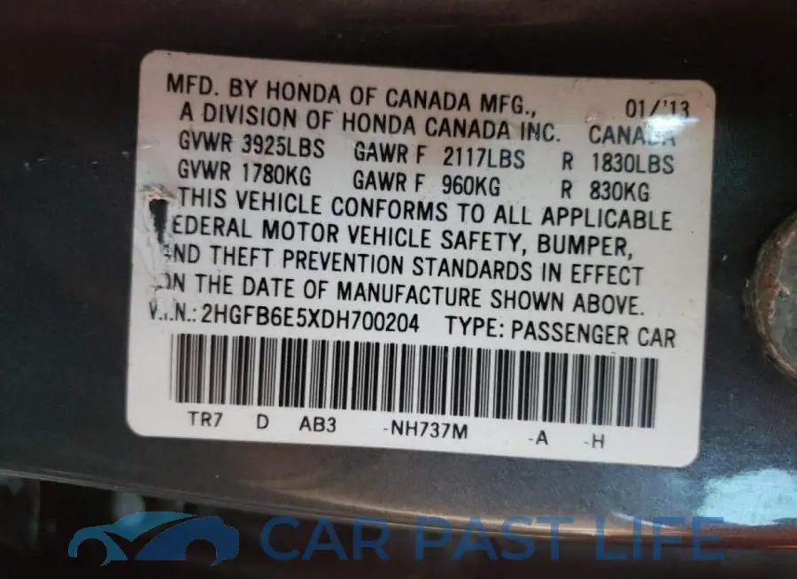 2HGFB6E5XDH700204# 13