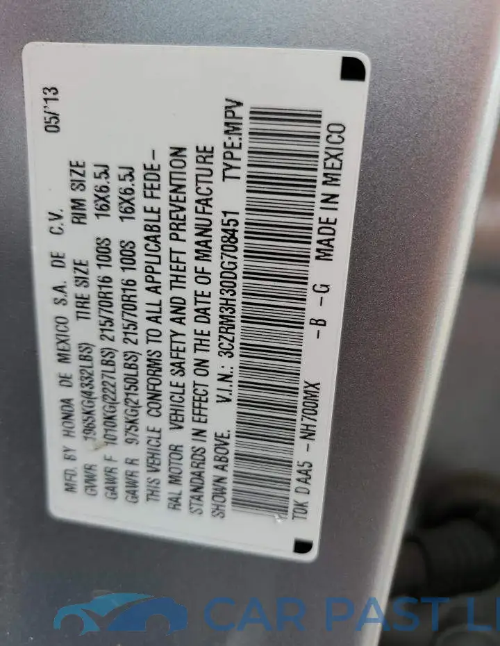 3CZRM3H30DG708451# 13