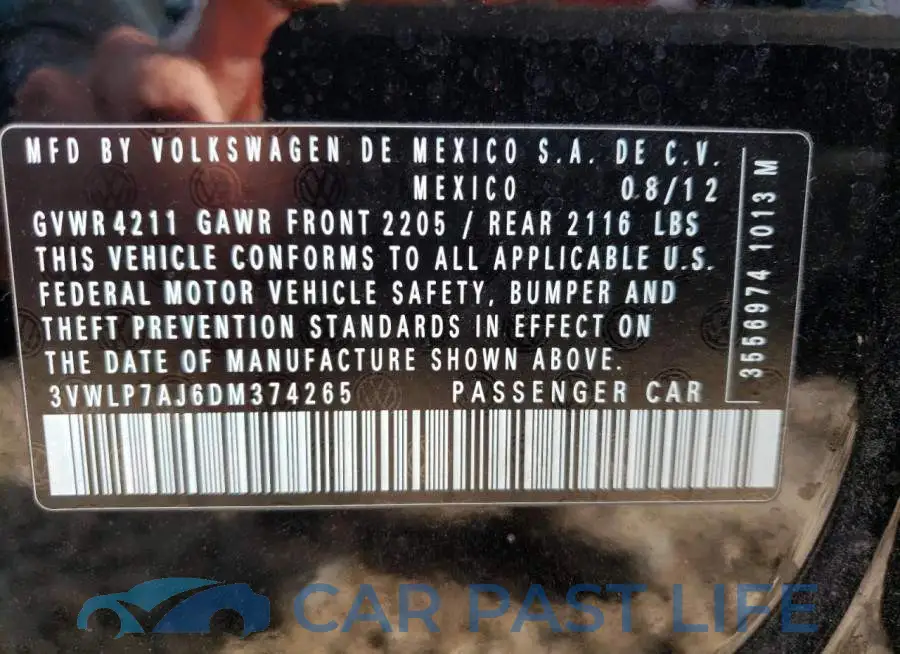 3VWLP7AJ6DM374265# 13