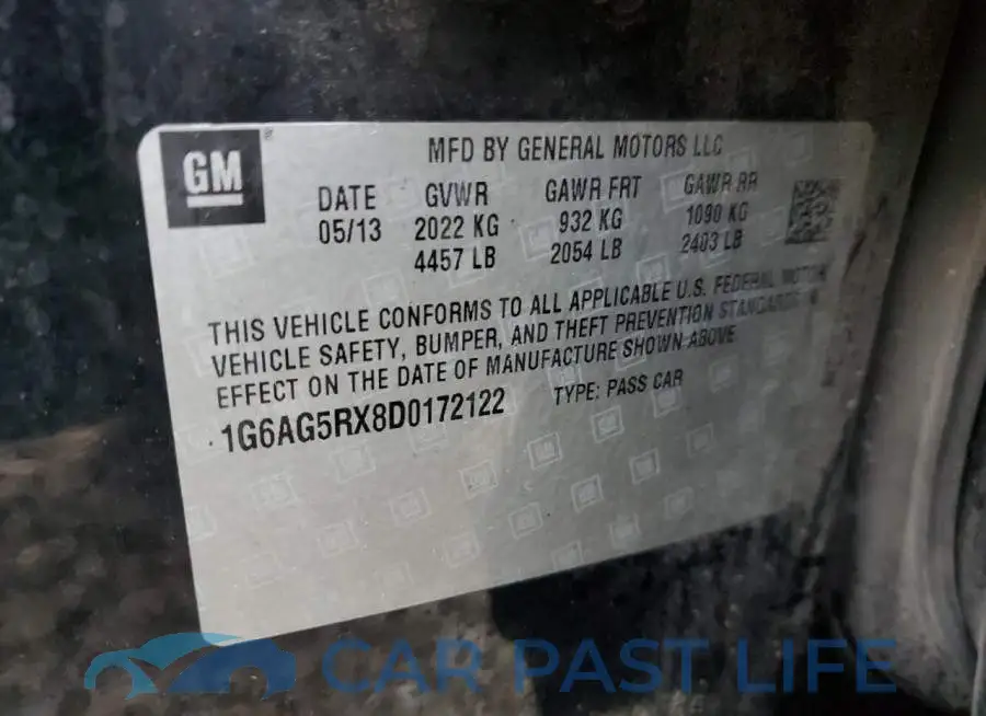1G6AG5RX8D0172122# 12