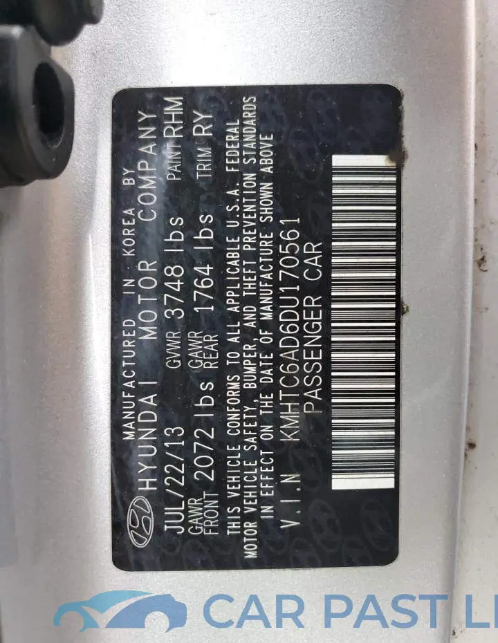 KMHTC6AD6DU170561# 12
