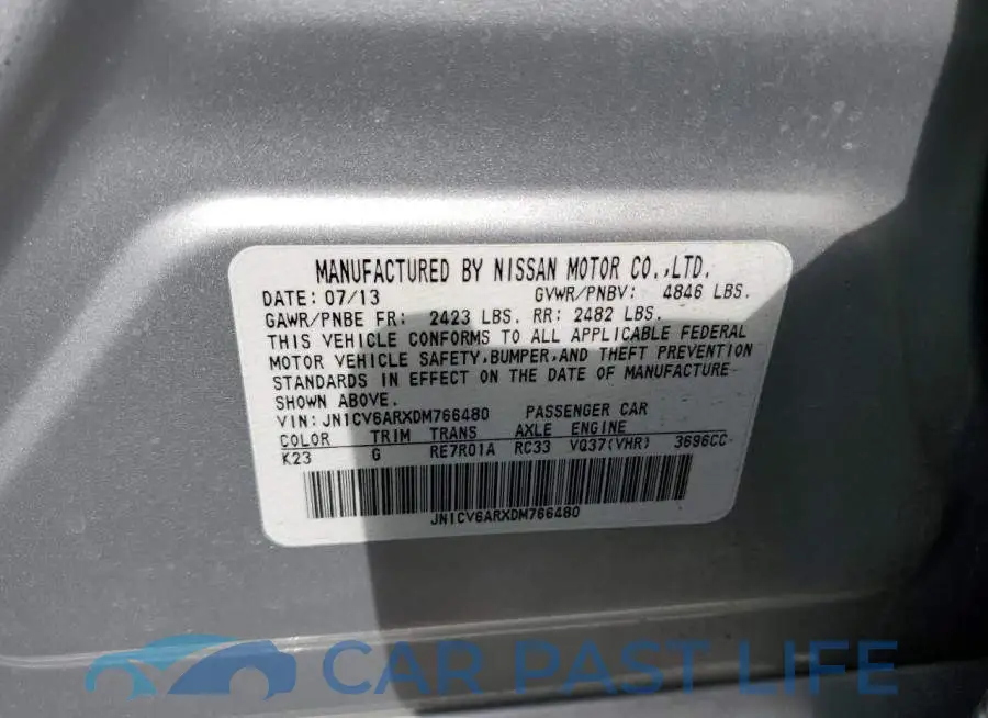 JN1CV6ARXDM766480# 10