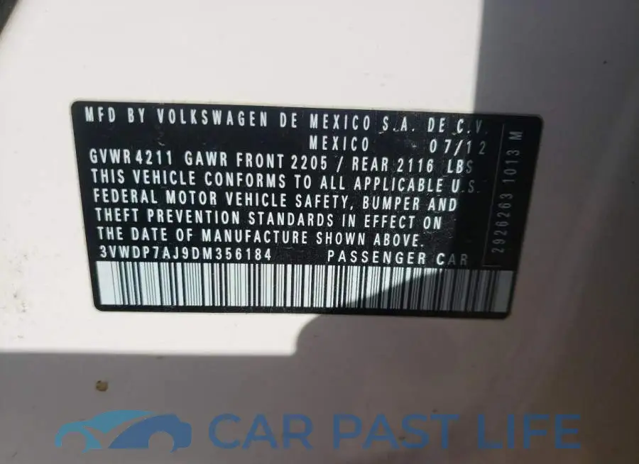 3VWDP7AJ9DM356184# 10