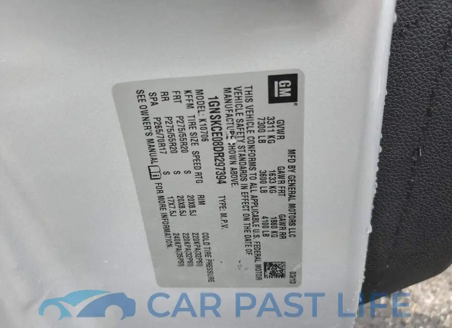 1GNSKCE08DR297394# 10