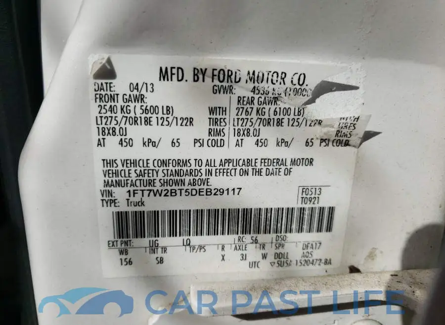 1FT7W2BT5DEB29117# 10
