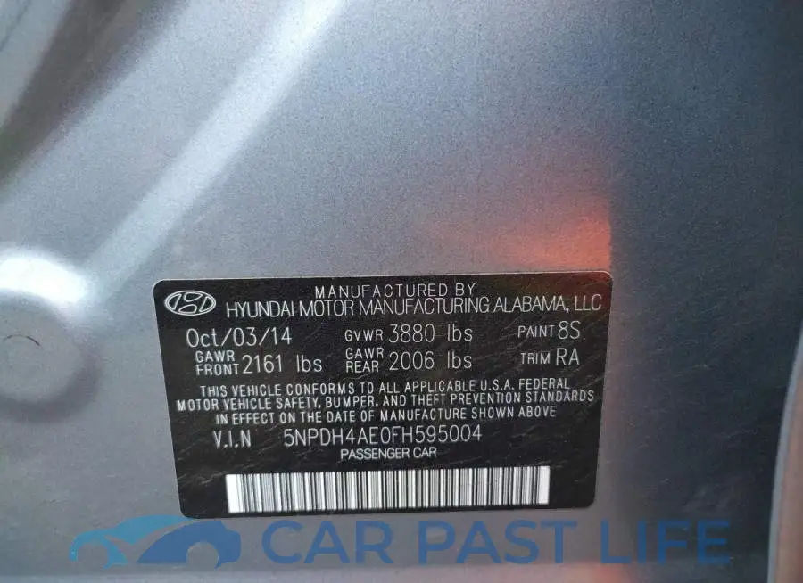 5NPDH4AE0FH595004# 12