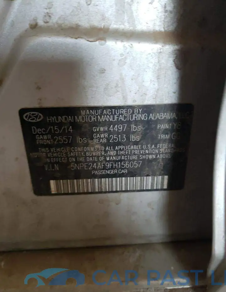 5NPE24AF9FH156057# 12