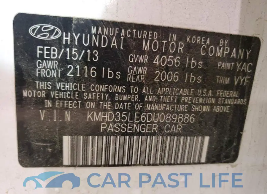 KMHD35LE6DU089886# 12