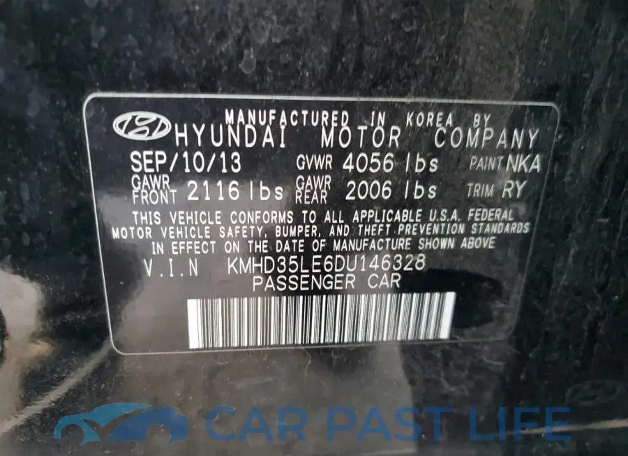 KMHD35LE6DU146328# 12