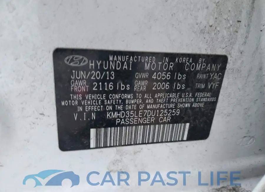 KMHD35LE7DU125259# 12