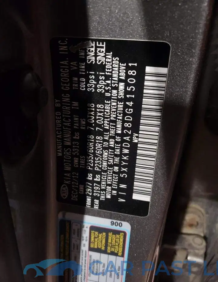 5XYKWDA28DG415081# 10