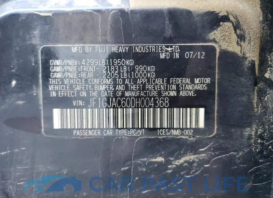 JF1GJAC60DH004368# 12