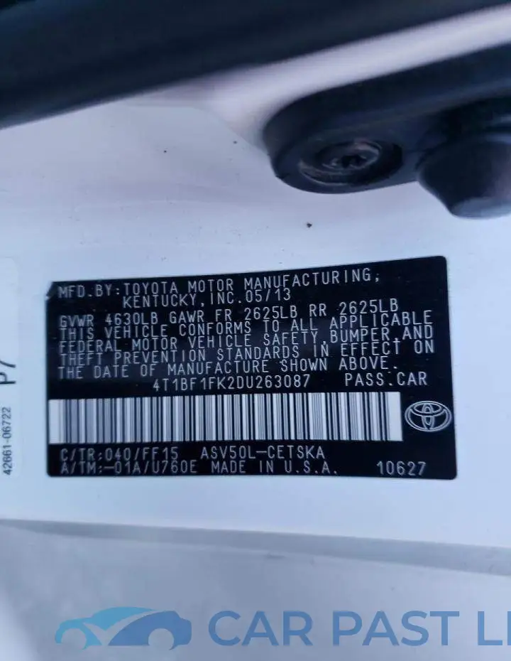 4T1BF1FK2DU263087# 13