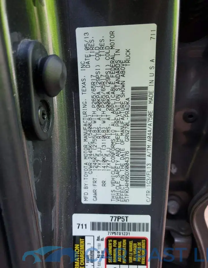 5TFKU4HN6DX004376# 10