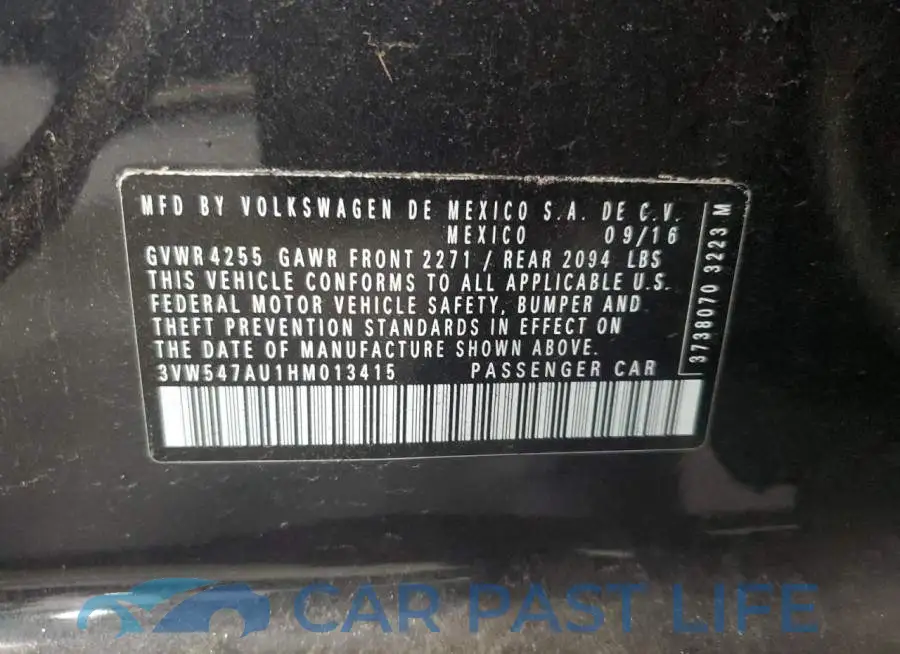3VW547AU1HM013415# 10