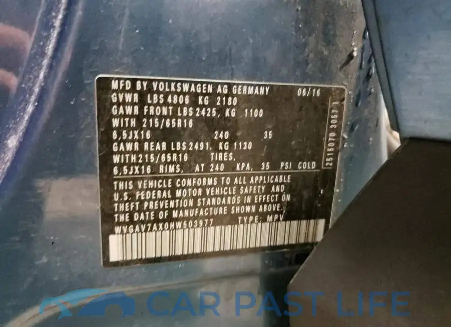 WVGAV7AX0HW503977# 12
