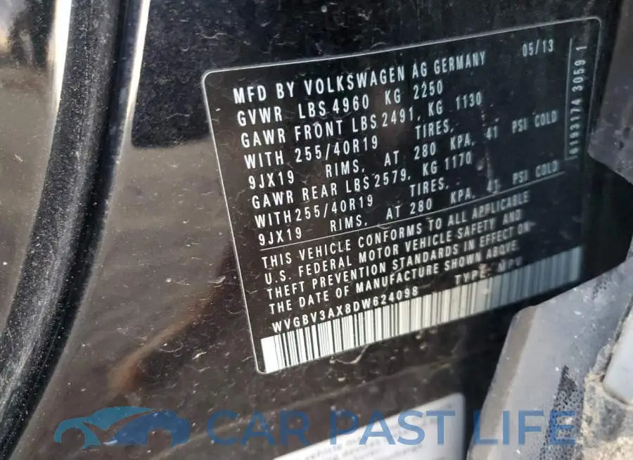 WVGBV3AX8DW624098# 10
