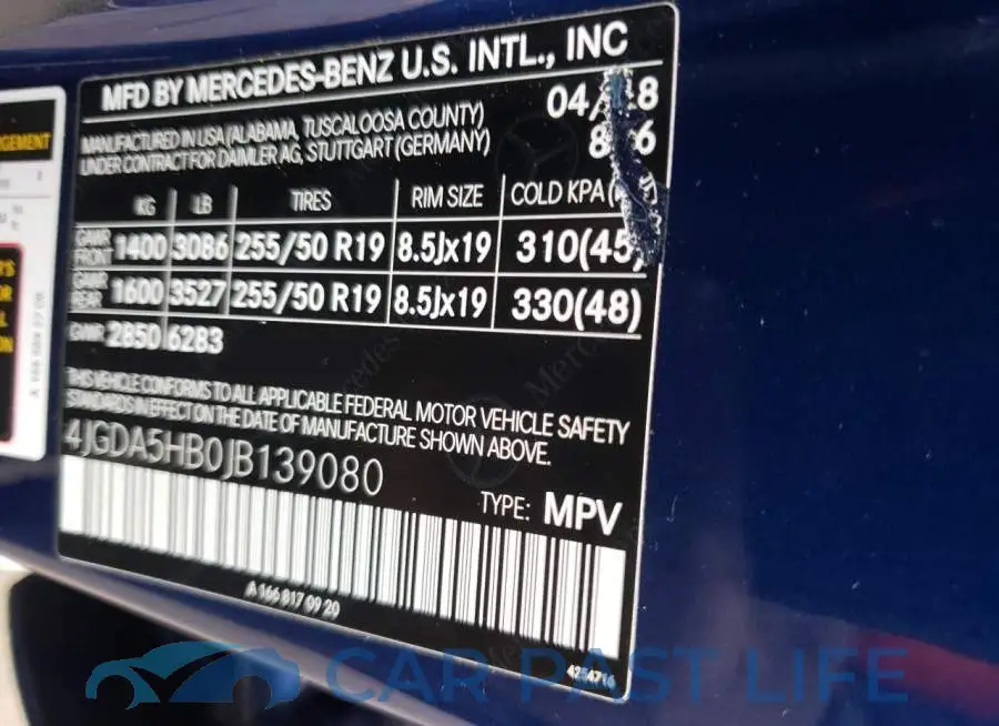 4JGDA5HB0JB139080# 12