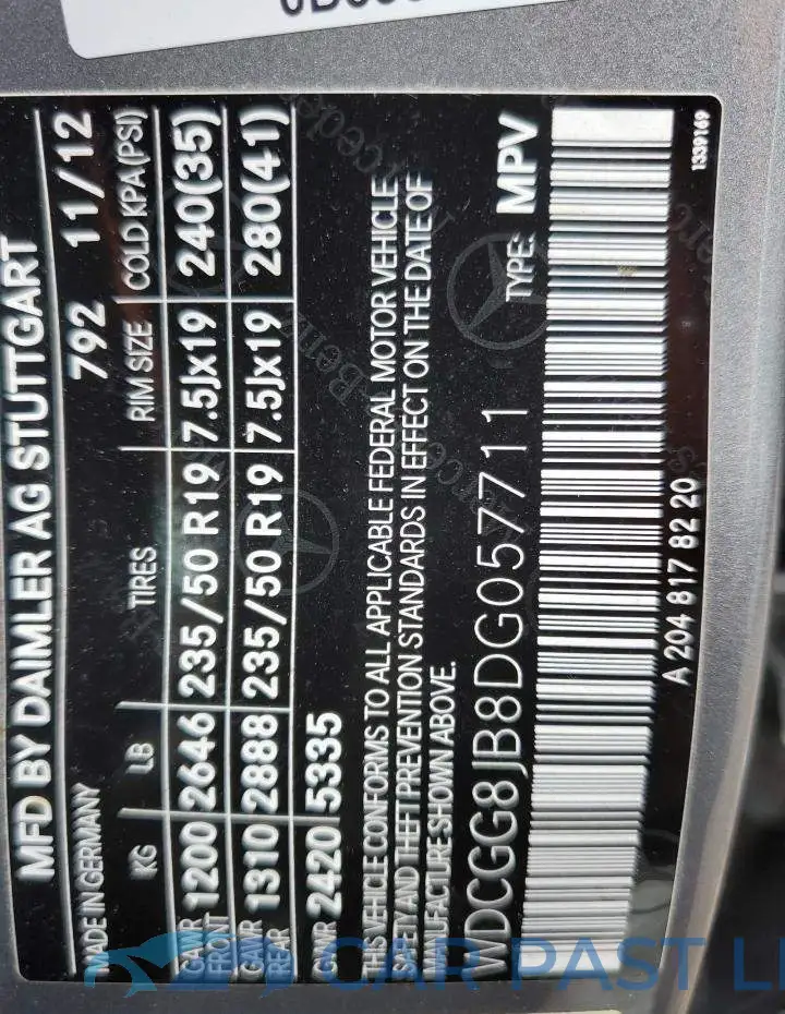 WDCGG8JB8DG057711# 13