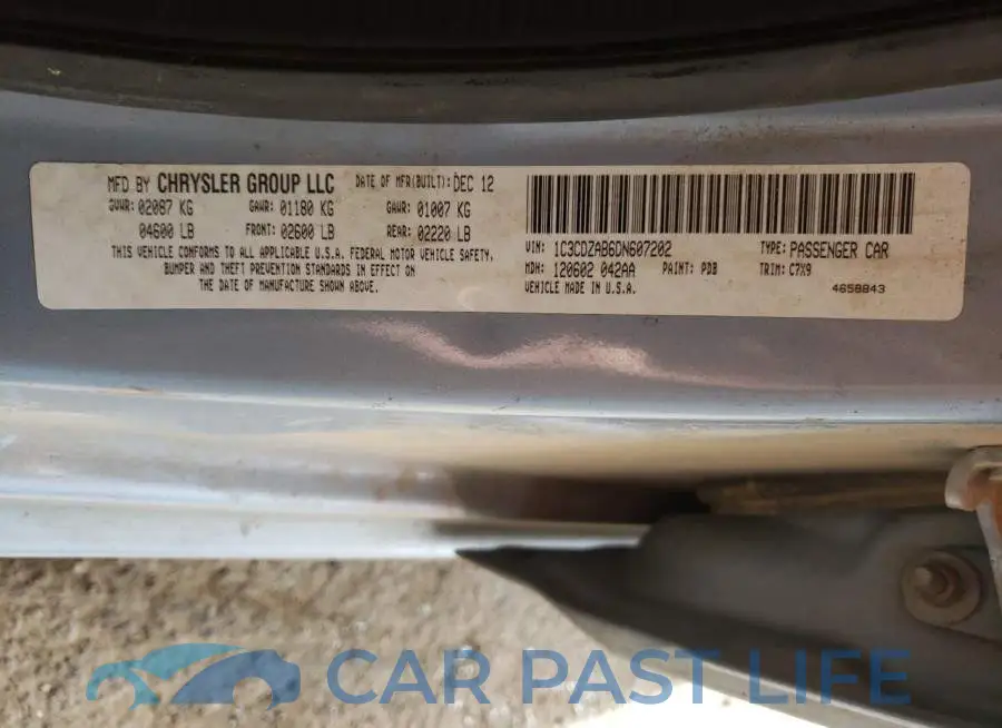 1C3CDZAB6DN607202# 10